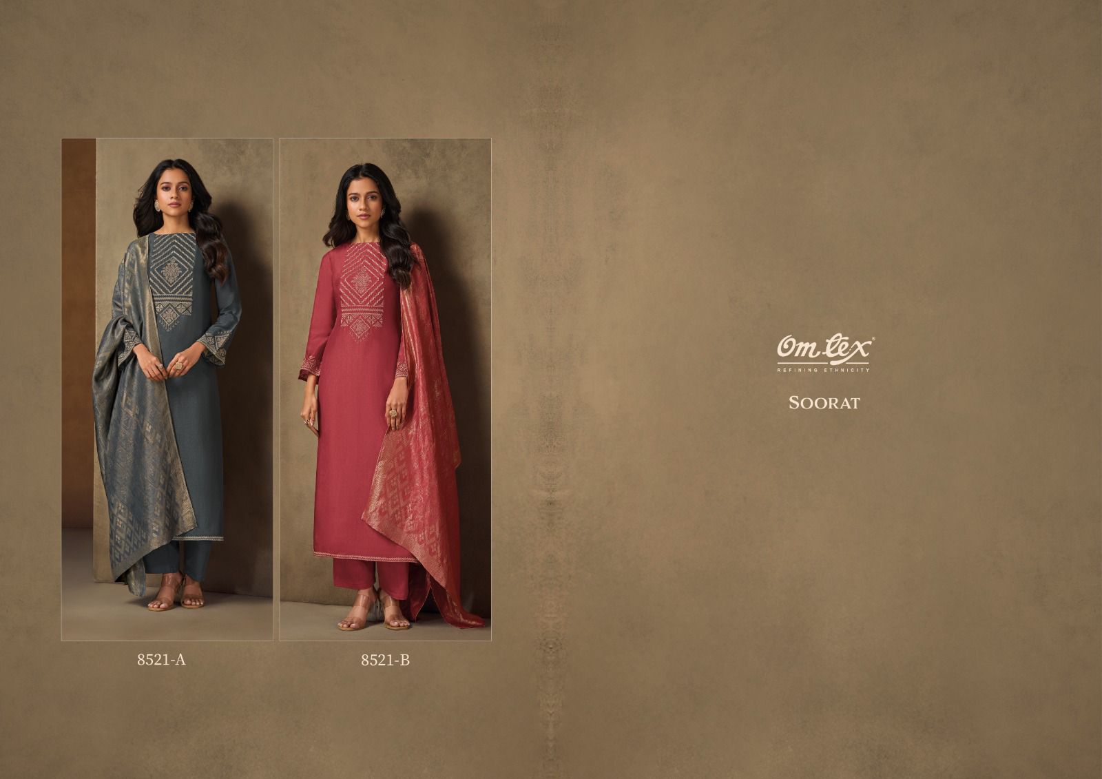 Soorat Omtex Silk Pant Style Suits Supplier