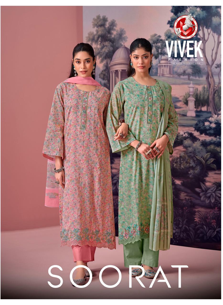Soorat Vivek Pant Style Suits Wholesale Price