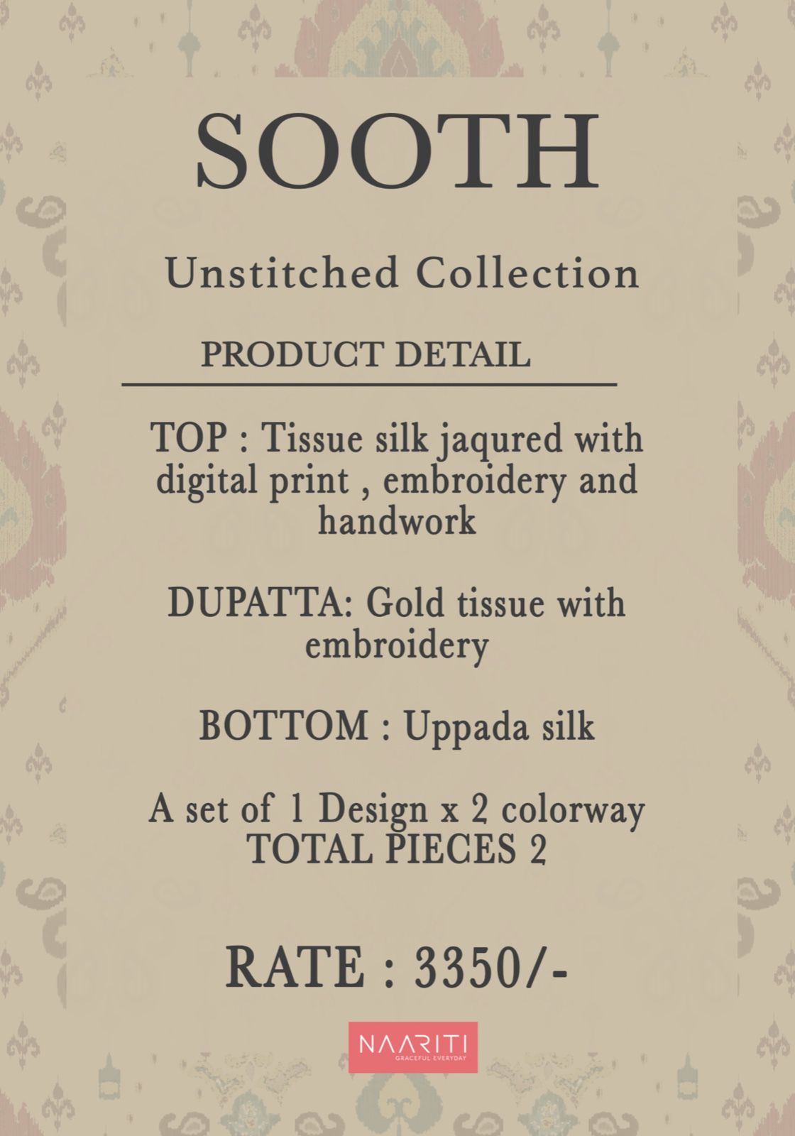 Sooth Naariti Pant Style Suits Wholesale Rate