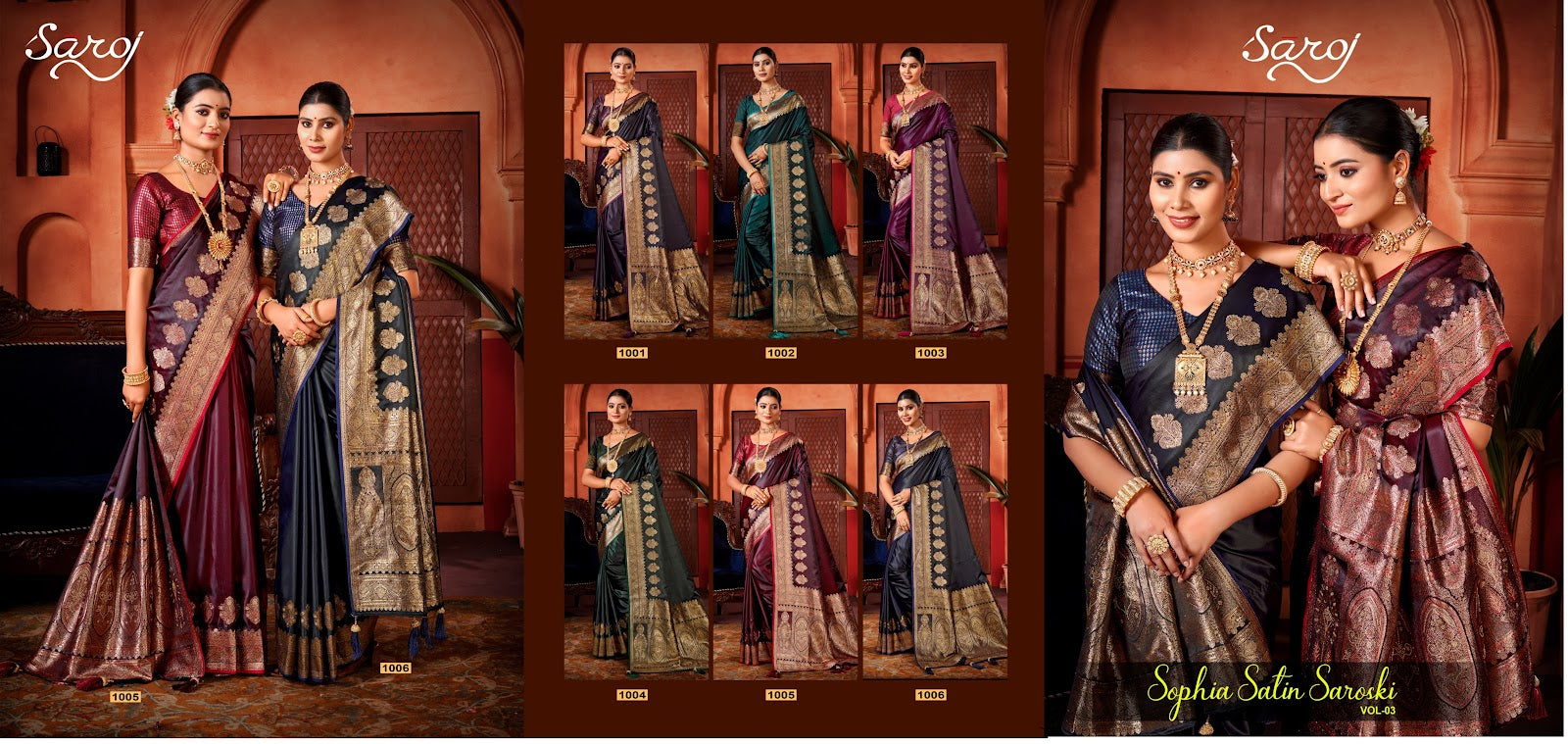 Sophia Satin Saroski Saroj Sarees Wholesale Price
