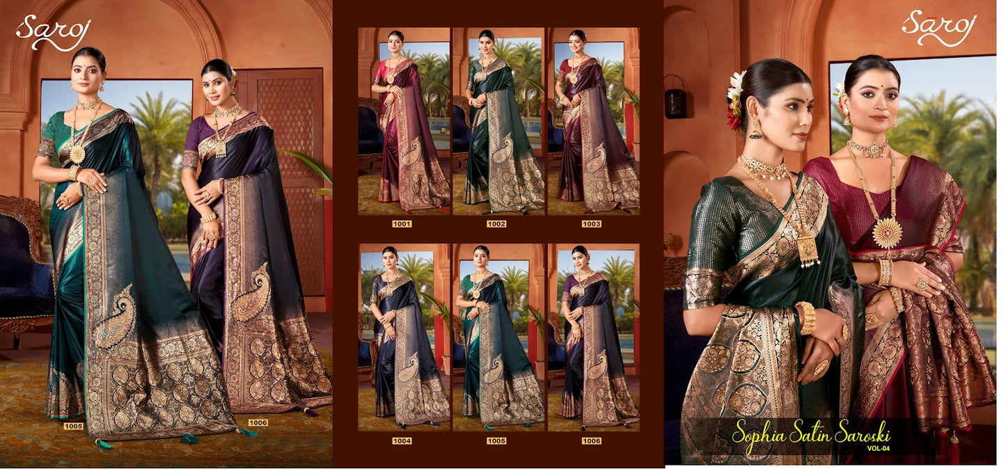 Sophia Satin Saroski Saroj Sarees Wholesale Price