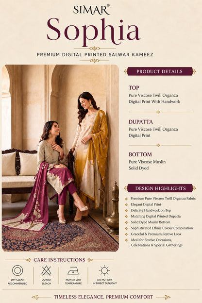 Sophia Simar Twill Organza Pant Style Suits Wholesale Rate