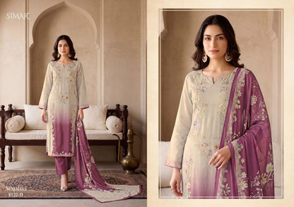 Sophia Simar Twill Organza Pant Style Suits Wholesale Rate
