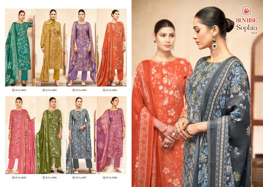Sophia Vol 4 Sunrise Viscose Pashmina Suits Exporter India