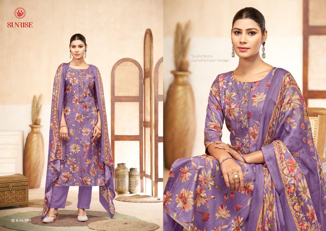 Sophia Vol 4 Sunrise Viscose Pashmina Suits Exporter India