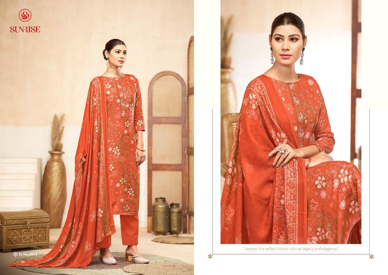 Sophia Vol 4 Sunrise Viscose Pashmina Suits Exporter India