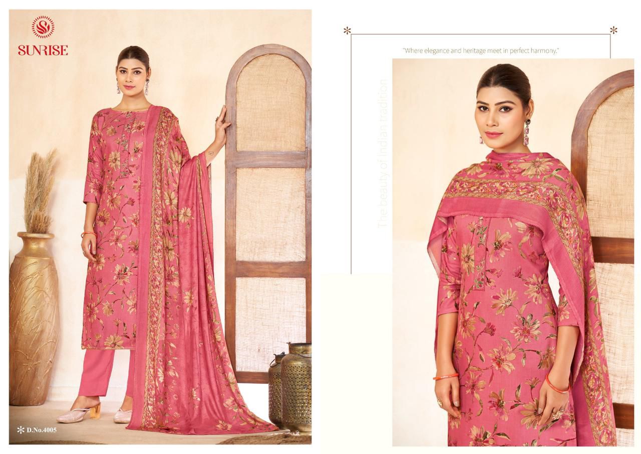 Sophia Vol 4 Sunrise Viscose Pashmina Suits Exporter India