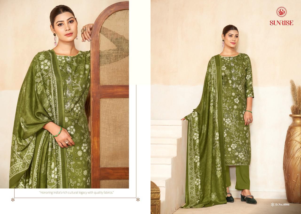 Sophia Vol 4 Sunrise Viscose Pashmina Suits Exporter India