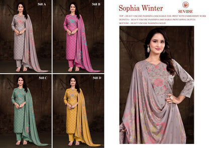 Sophia Winter Sunrise Pashmina Suits Exporter Ahmedabad