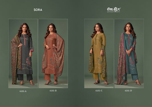 Sora 6101 Omtex Pashmina Suits Wholesaler Ahmedabad