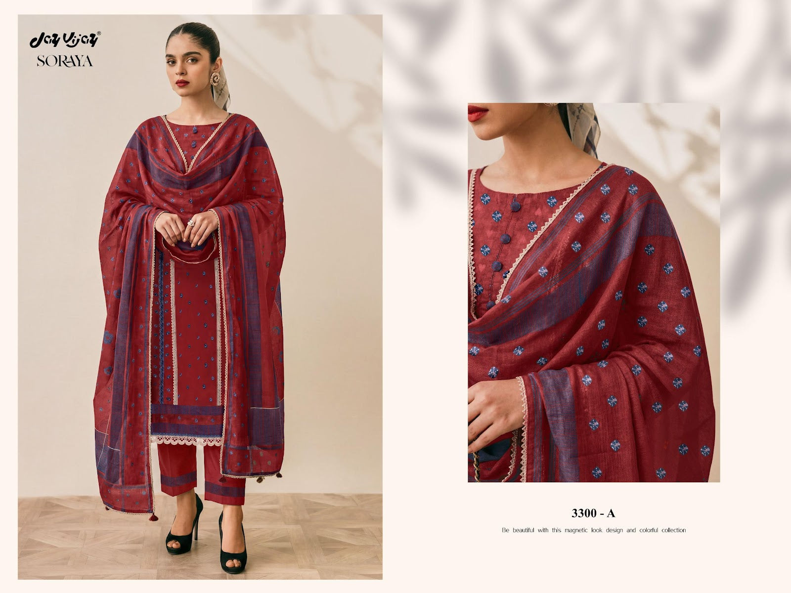 Soraya 3300 Jay Vijay Cotton Pant Style Suits Wholesale Price