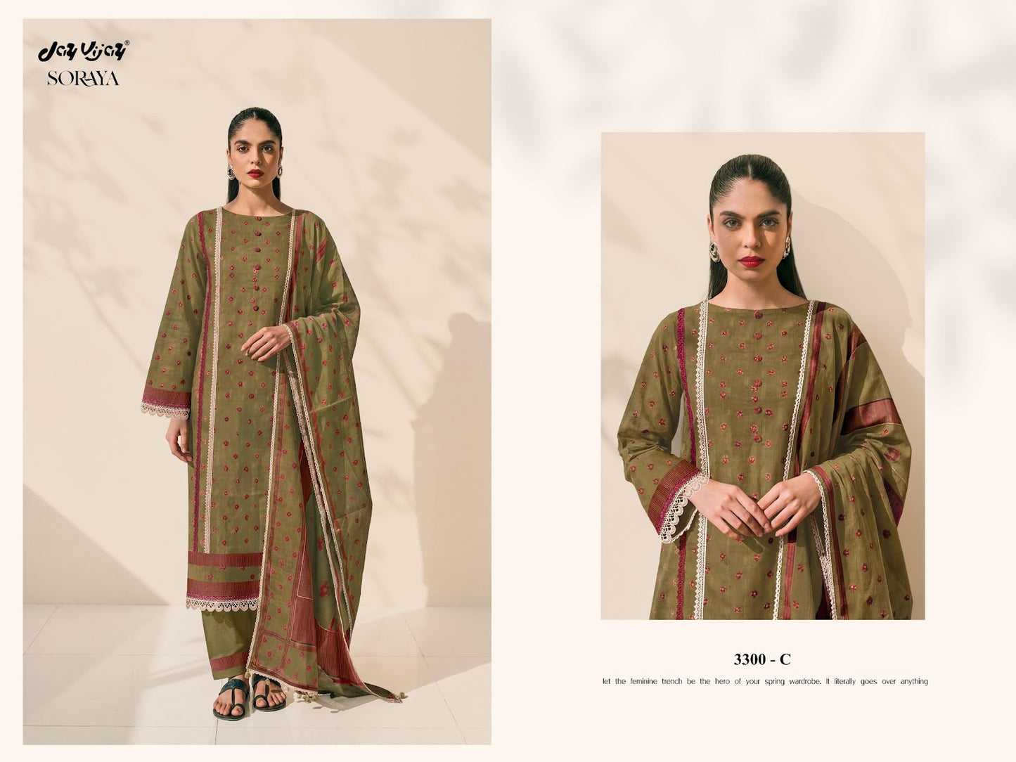 Soraya 3300 Jay Vijay Cotton Pant Style Suits Wholesale Price