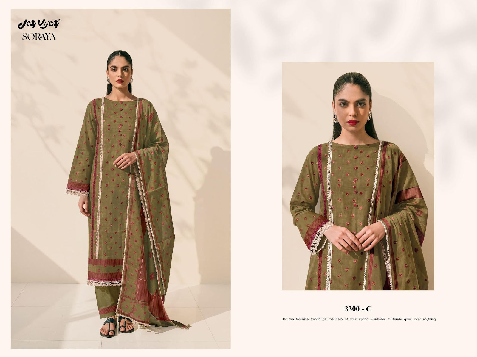 Soraya 3300 Jay Vijay Cotton Pant Style Suits Wholesale Price