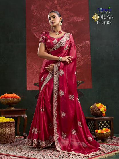 Soraya Sethnic Satin Sarees Wholesale Price