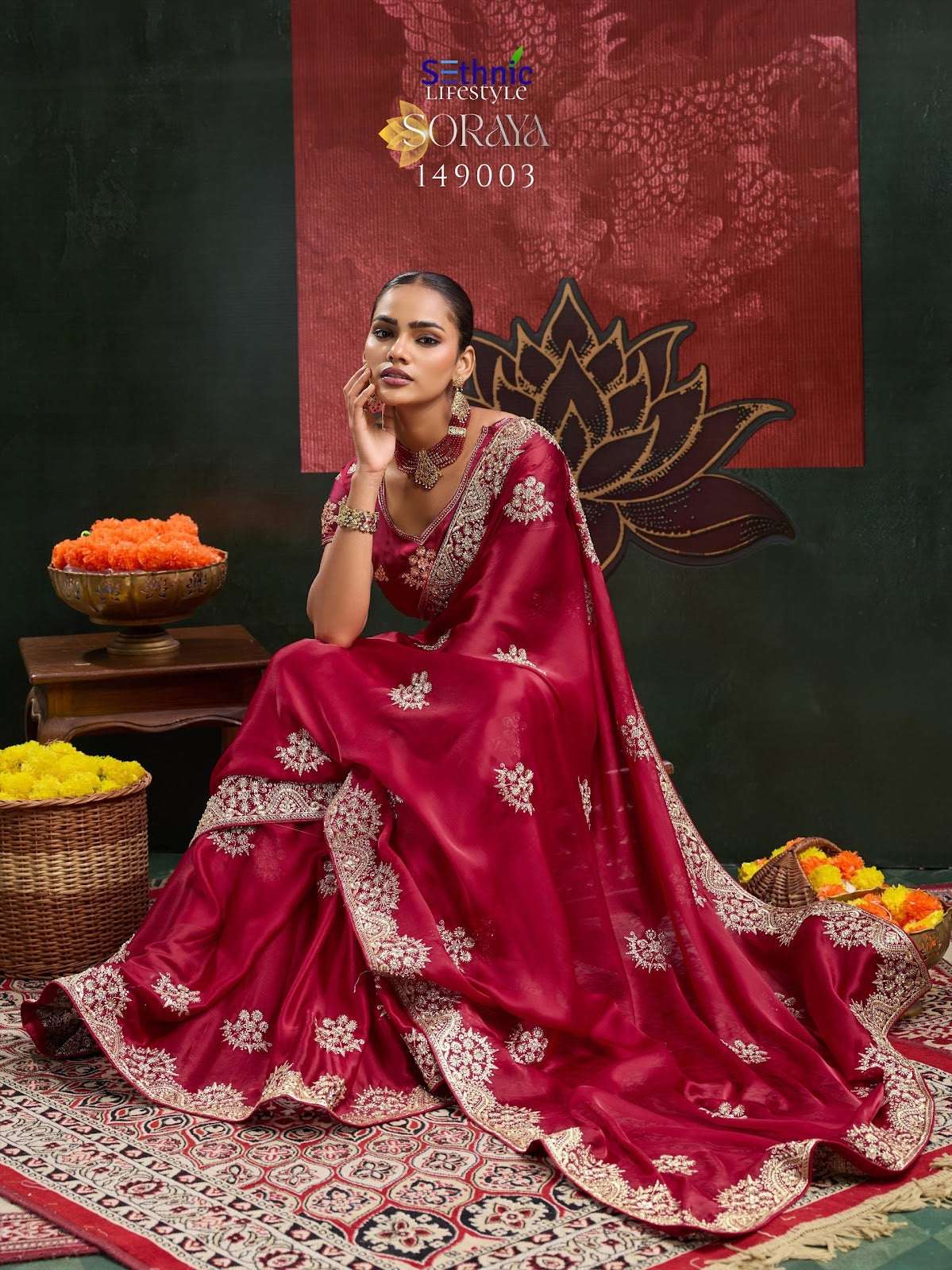 Soraya Sethnic Satin Sarees Wholesale Price