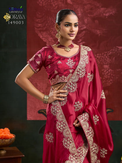 Soraya Sethnic Satin Sarees Wholesale Price