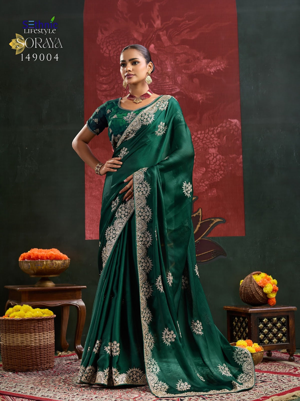 Soraya Sethnic Satin Sarees Wholesale Price