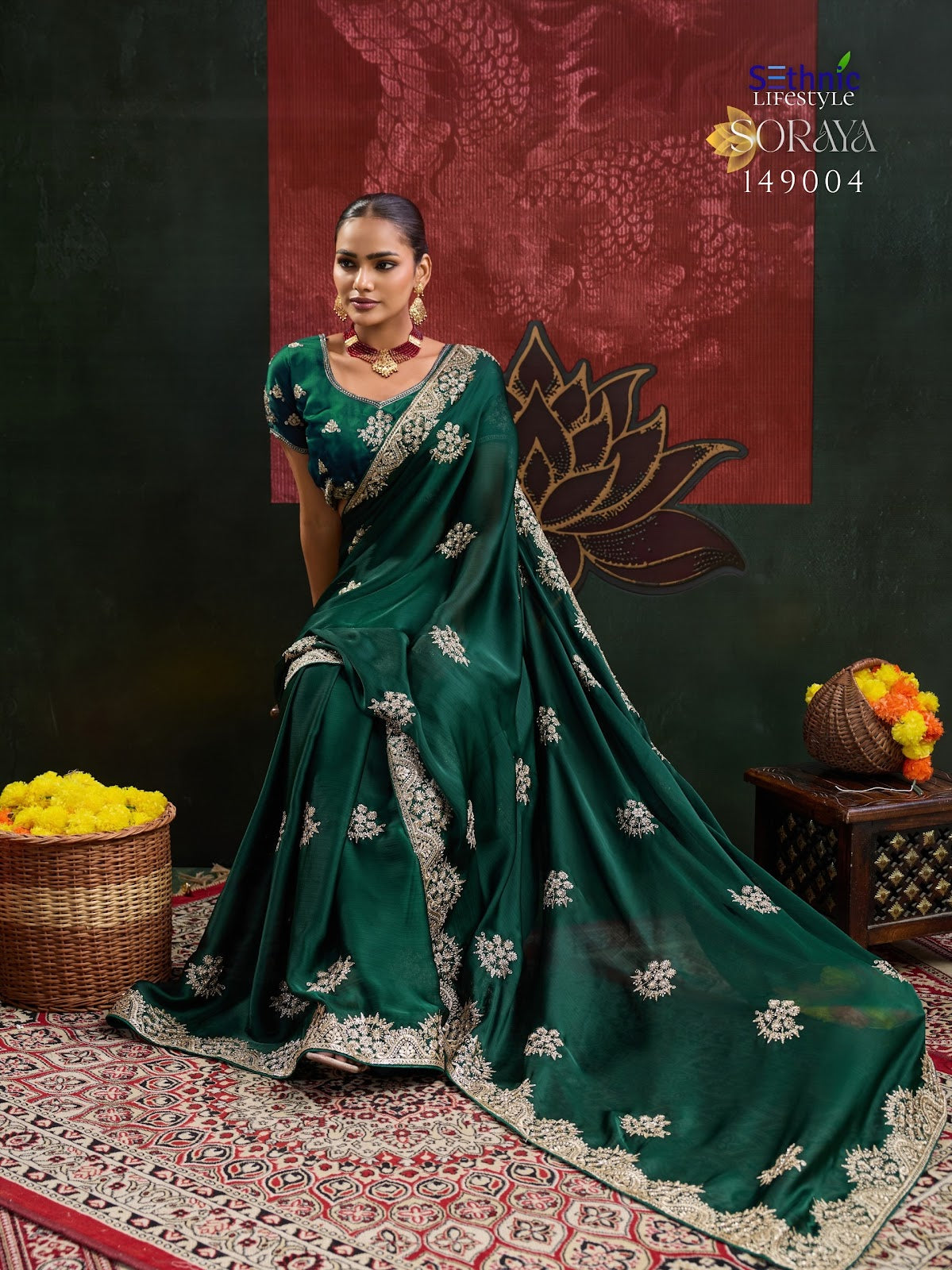 Soraya Sethnic Satin Sarees Wholesale Price