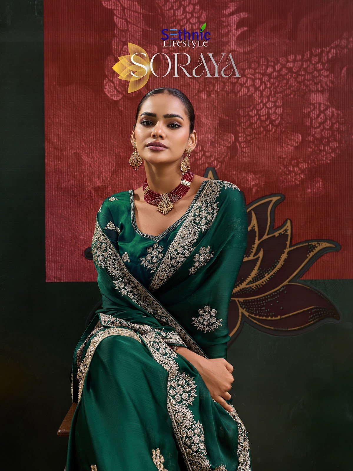 Soraya Sethnic Satin Sarees Wholesale Price