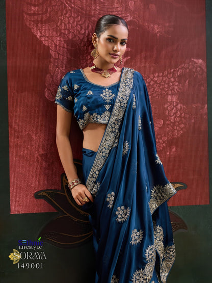 Soraya Sethnic Satin Sarees Wholesale Price
