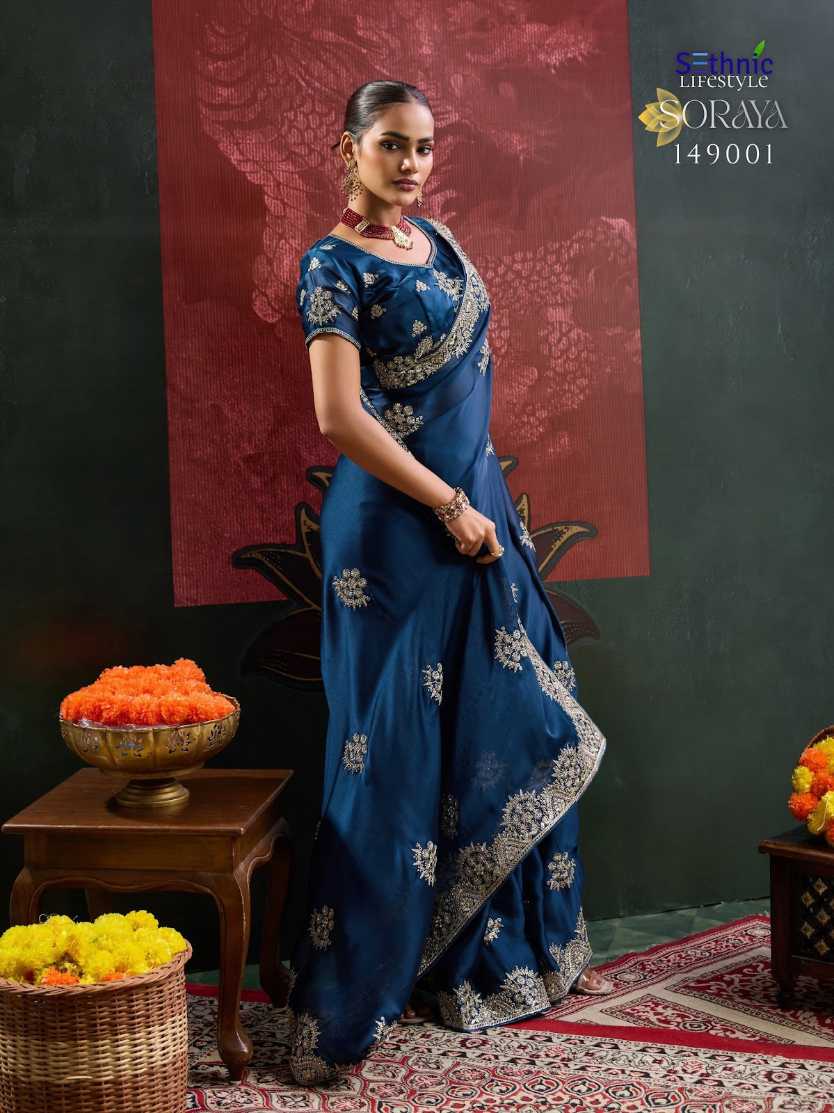 Soraya Sethnic Satin Sarees Wholesale Price