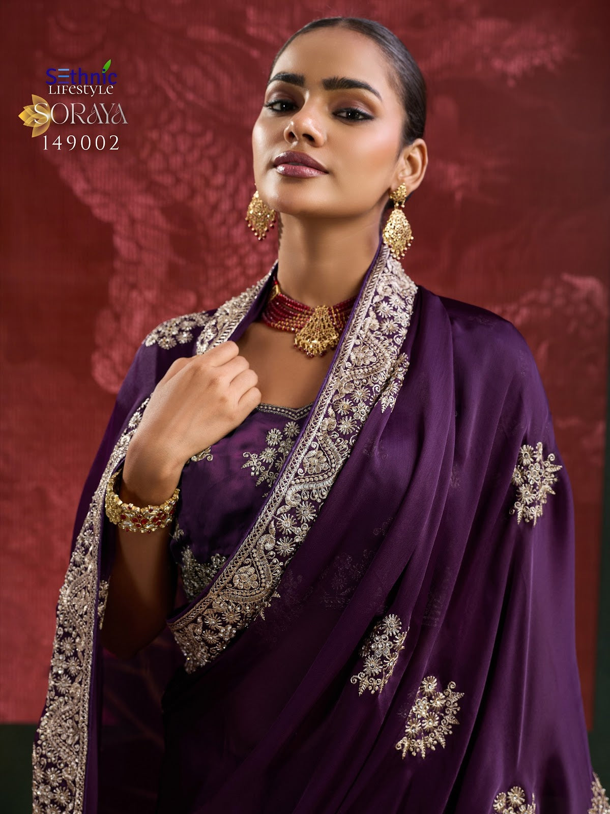 Soraya Sethnic Satin Sarees Wholesale Price