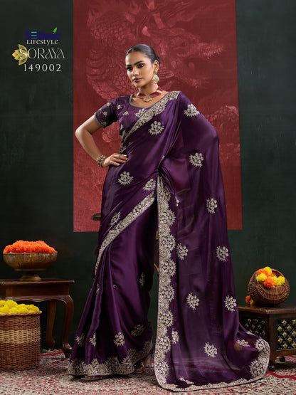 Soraya Sethnic Satin Sarees Wholesale Price