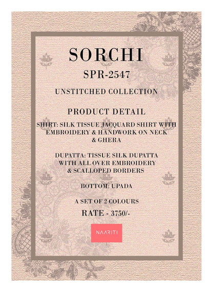 Sorchi Naariti Tissue Silk Pant Style Suits Manufacturer Gujarat