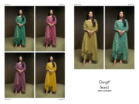 Sorel S2372 Colours Ganga Premium Cotton Plazzo Style Suits Manufacturer Ahmedabad