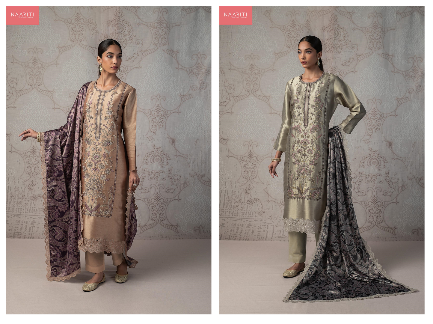 Sorish Naariti Pure Silk Pant Style Suits Supplier Ahmedabad