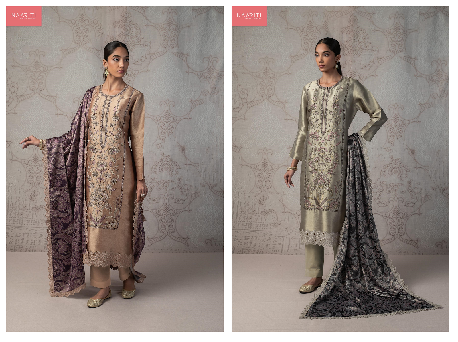 Sorish Naariti Pure Silk Pant Style Suits Supplier Ahmedabad