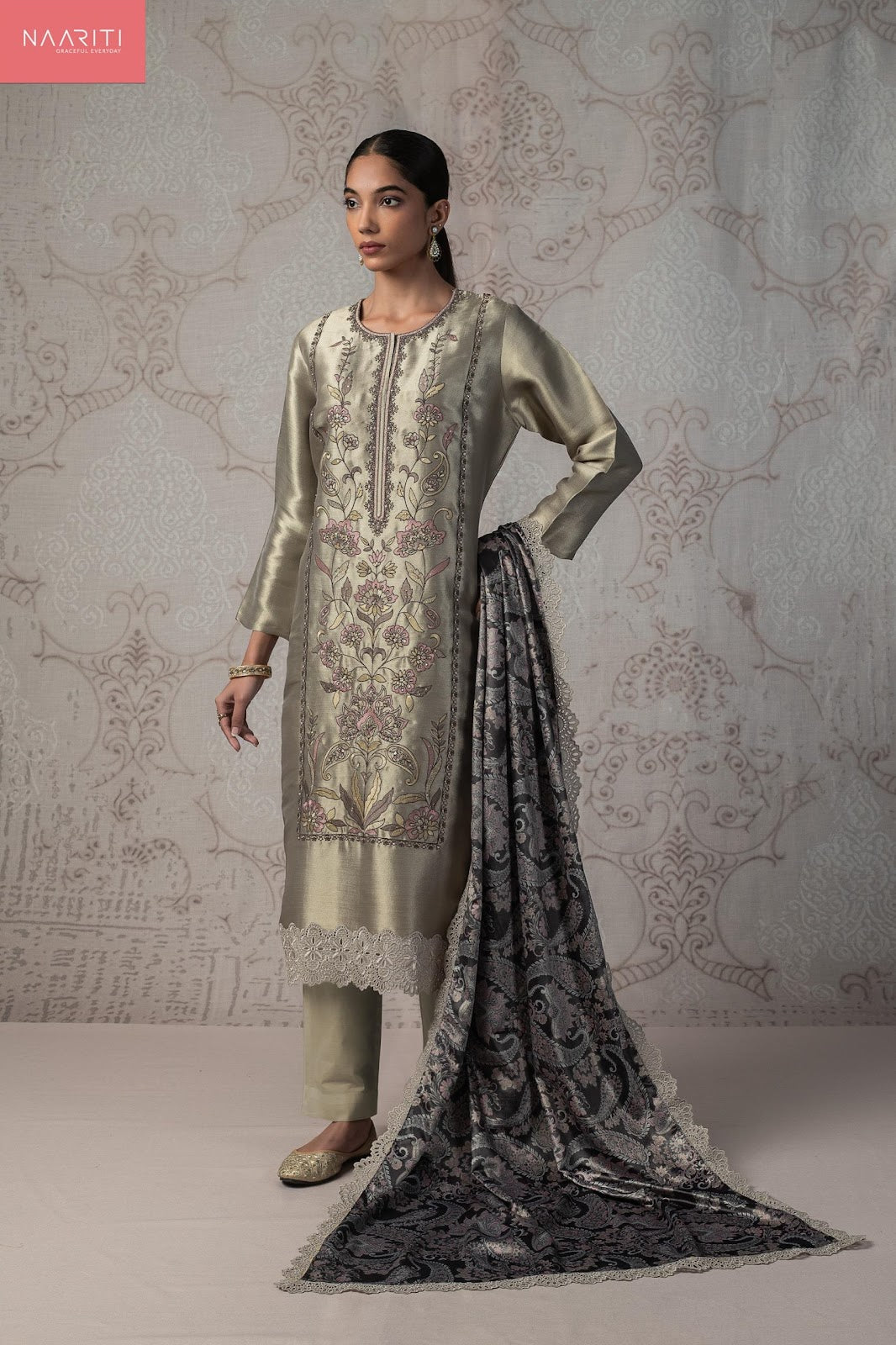 Sorish Naariti Pure Silk Pant Style Suits Supplier Ahmedabad