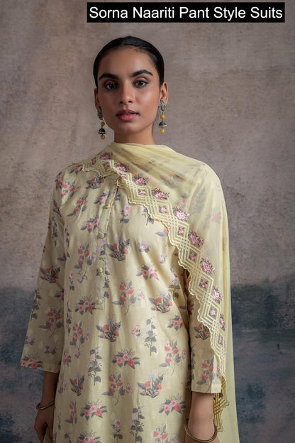Sorna Naariti Cotton Pant Style Suits Wholesale Rate