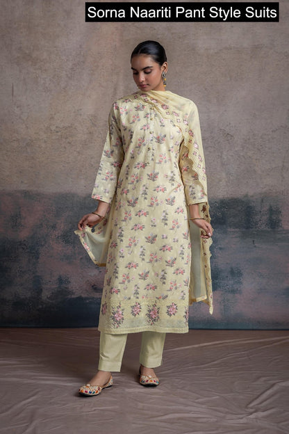 Sorna Naariti Cotton Pant Style Suits Wholesale Rate