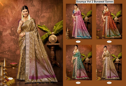 Soumya Vol 2 Bunawat Satin Silk Sarees Supplier
