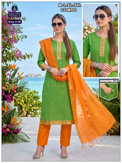 South Cotton 141026 Velley Readymade Pant Style Suits Manufacturer India