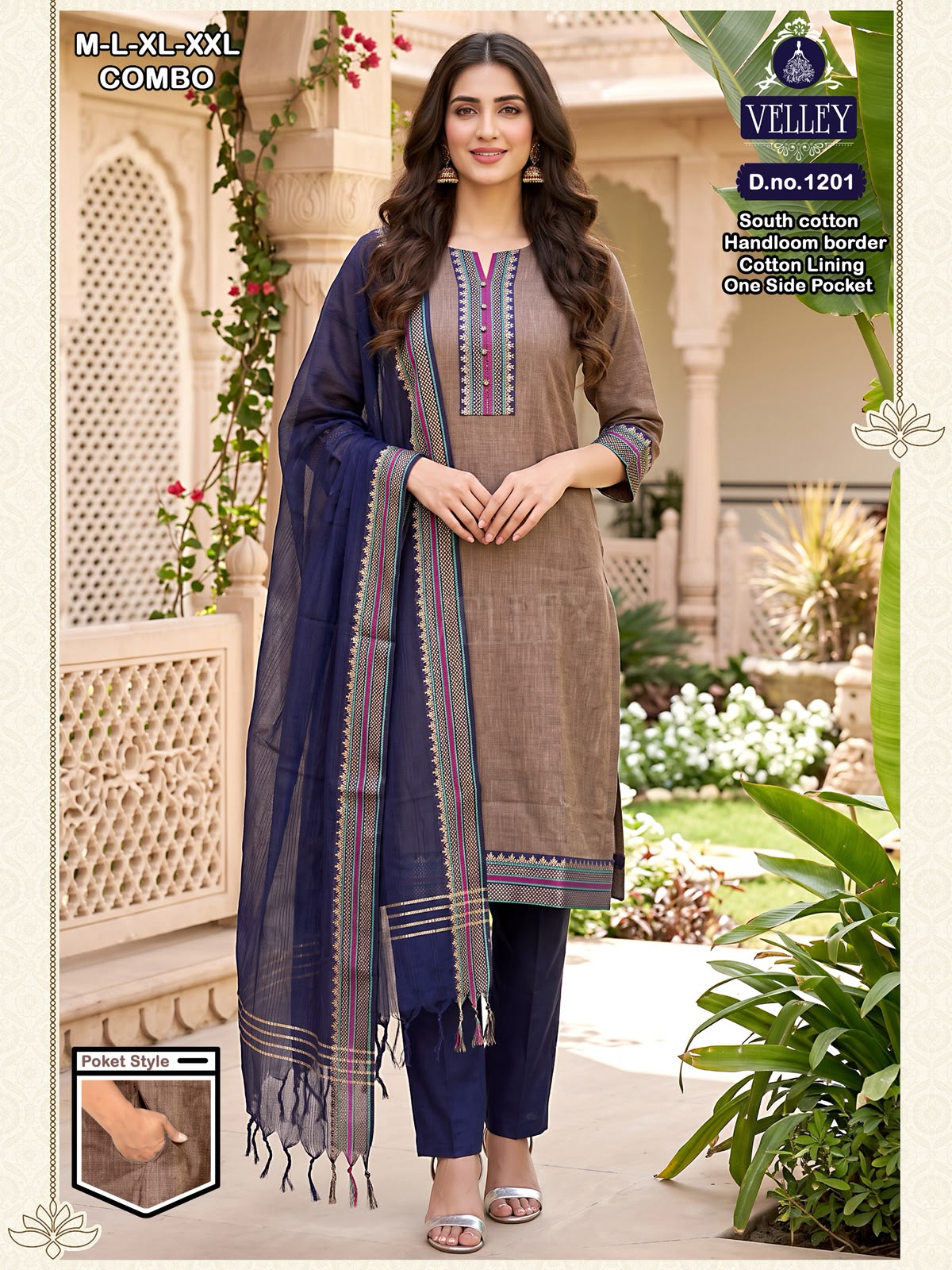 South Cotton 141026 Velley Readymade Pant Style Suits Manufacturer India