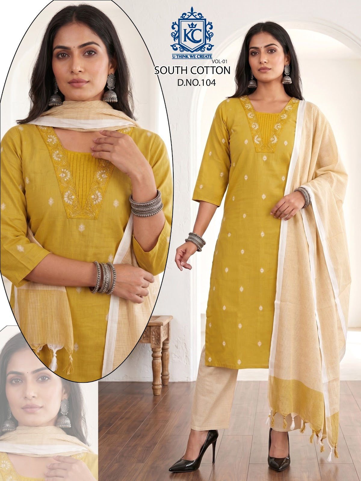 South Cotton Vol 1 Kcf Readymade Pant Style Suits Supplier Gujarat