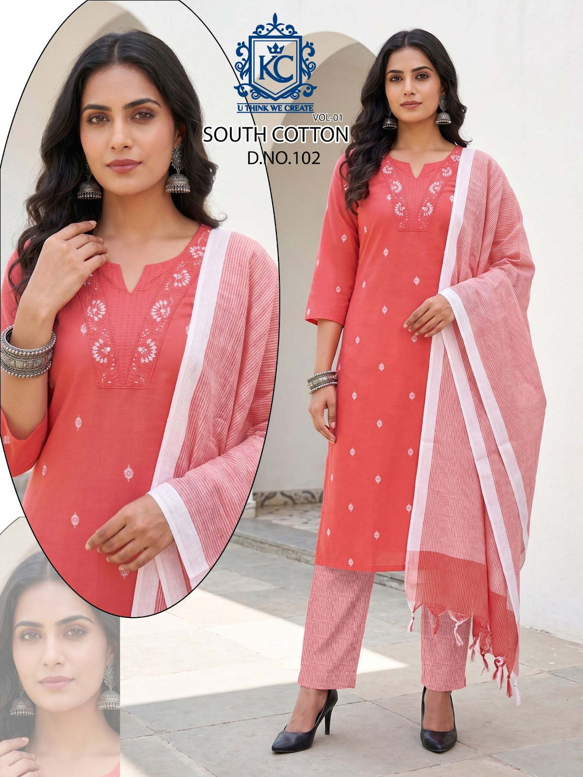 South Cotton Vol 1 Kcf Readymade Pant Style Suits Supplier Gujarat
