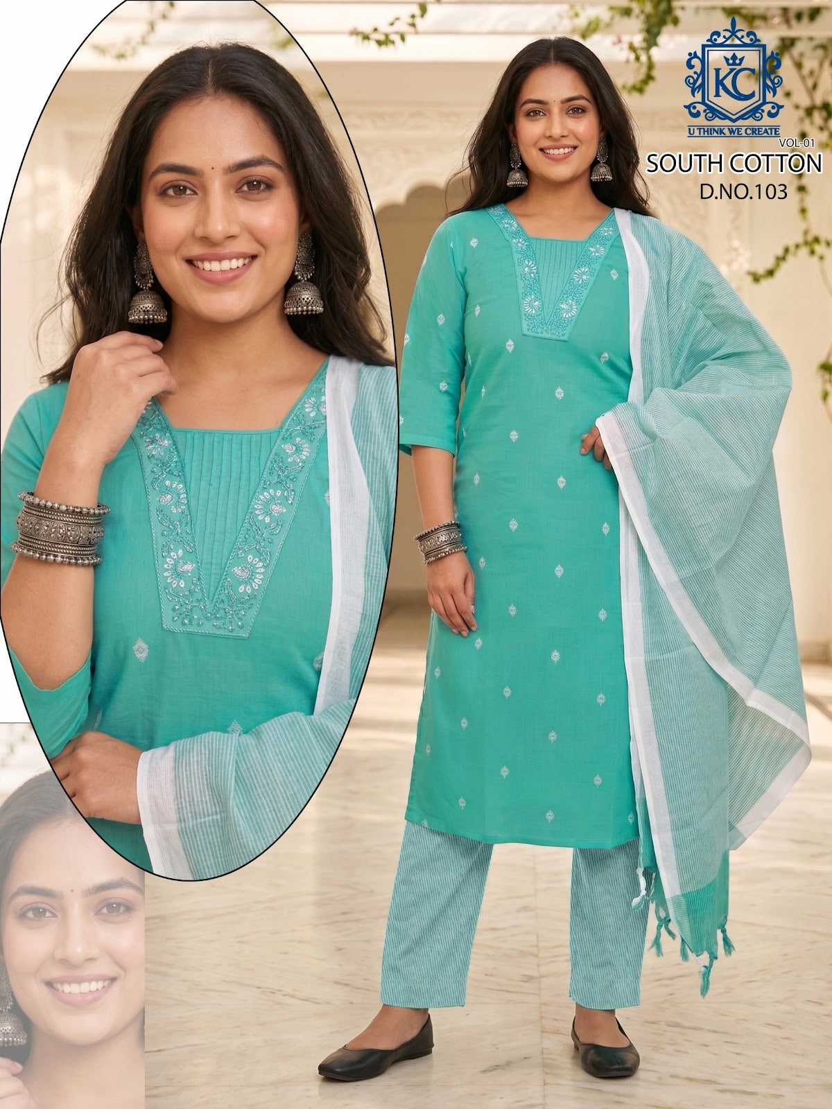 South Cotton Vol 1 Kcf Readymade Pant Style Suits Supplier Gujarat