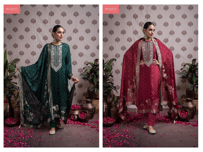 Sovree Naariti Silk Jacquard Pant Style Suits Wholesale Rate