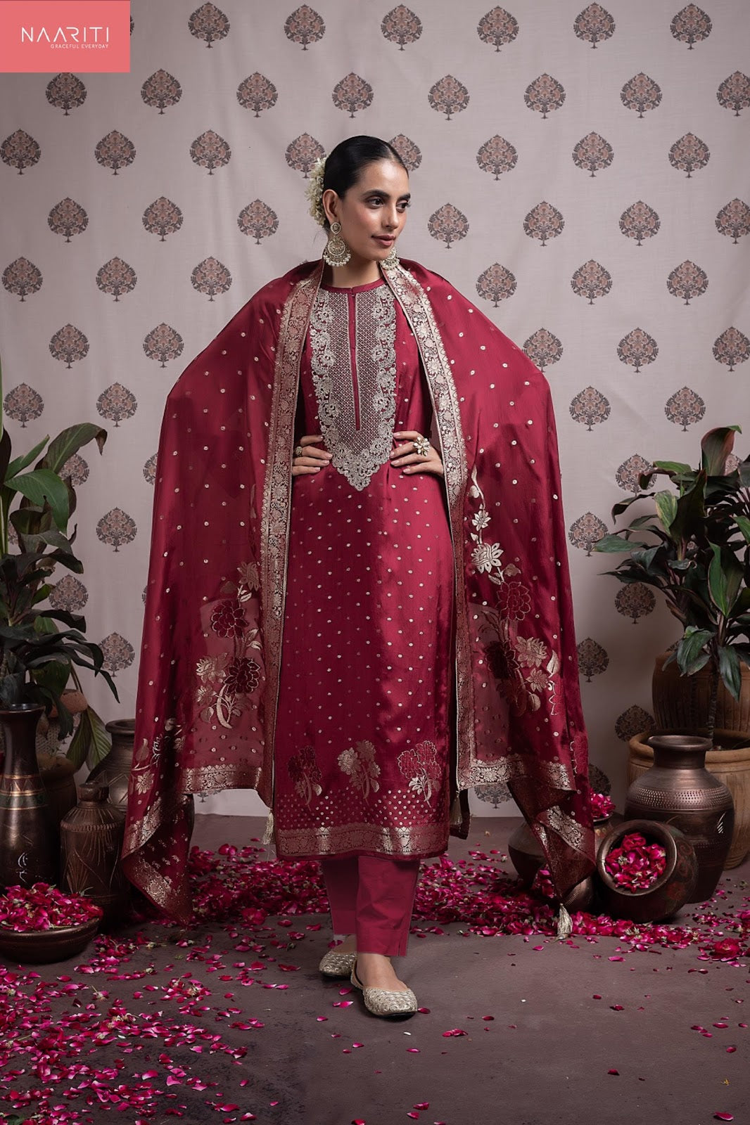 Sovree Naariti Silk Jacquard Pant Style Suits Wholesale Rate