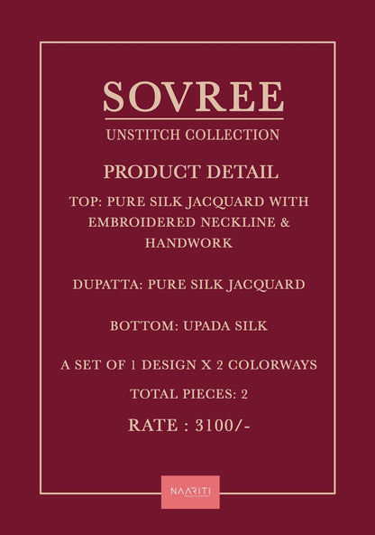 Sovree Naariti Silk Jacquard Pant Style Suits Wholesale Rate