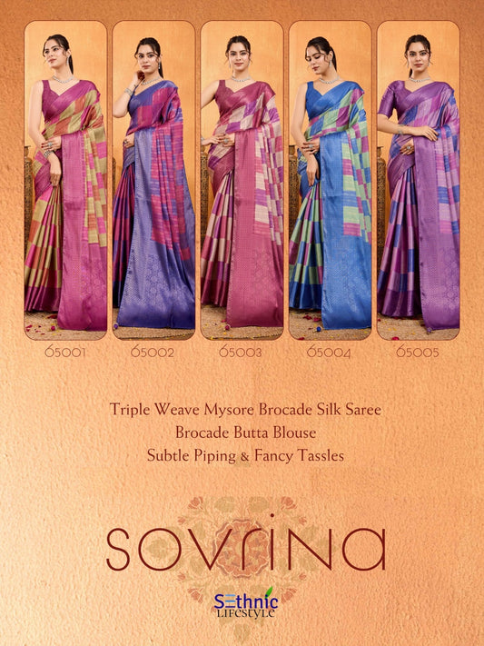Sovrina 65001-65005 Sethnic Silk Sarees Wholesale Price