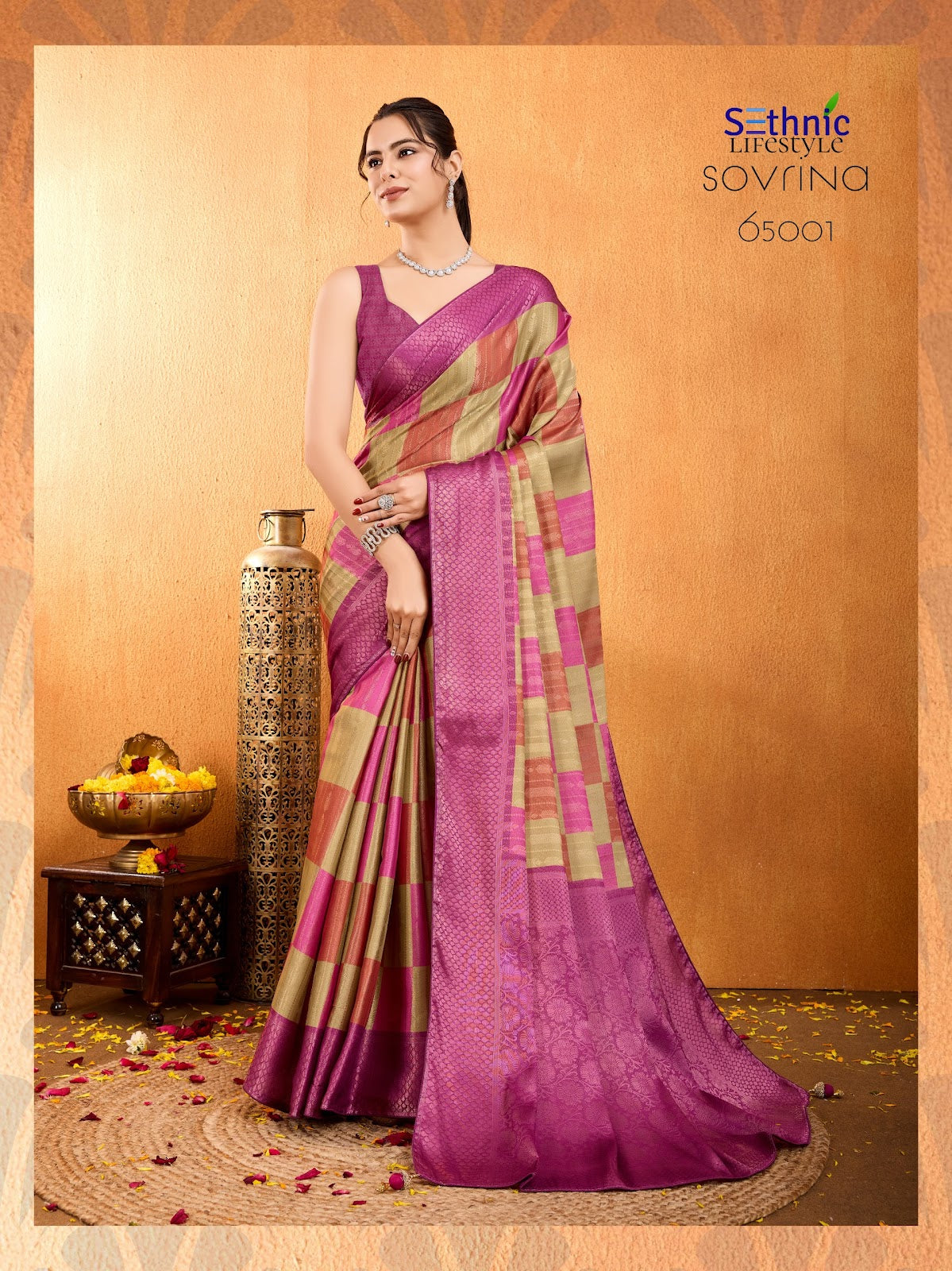 Sovrina 65001-65005 Sethnic Silk Sarees Wholesale Price