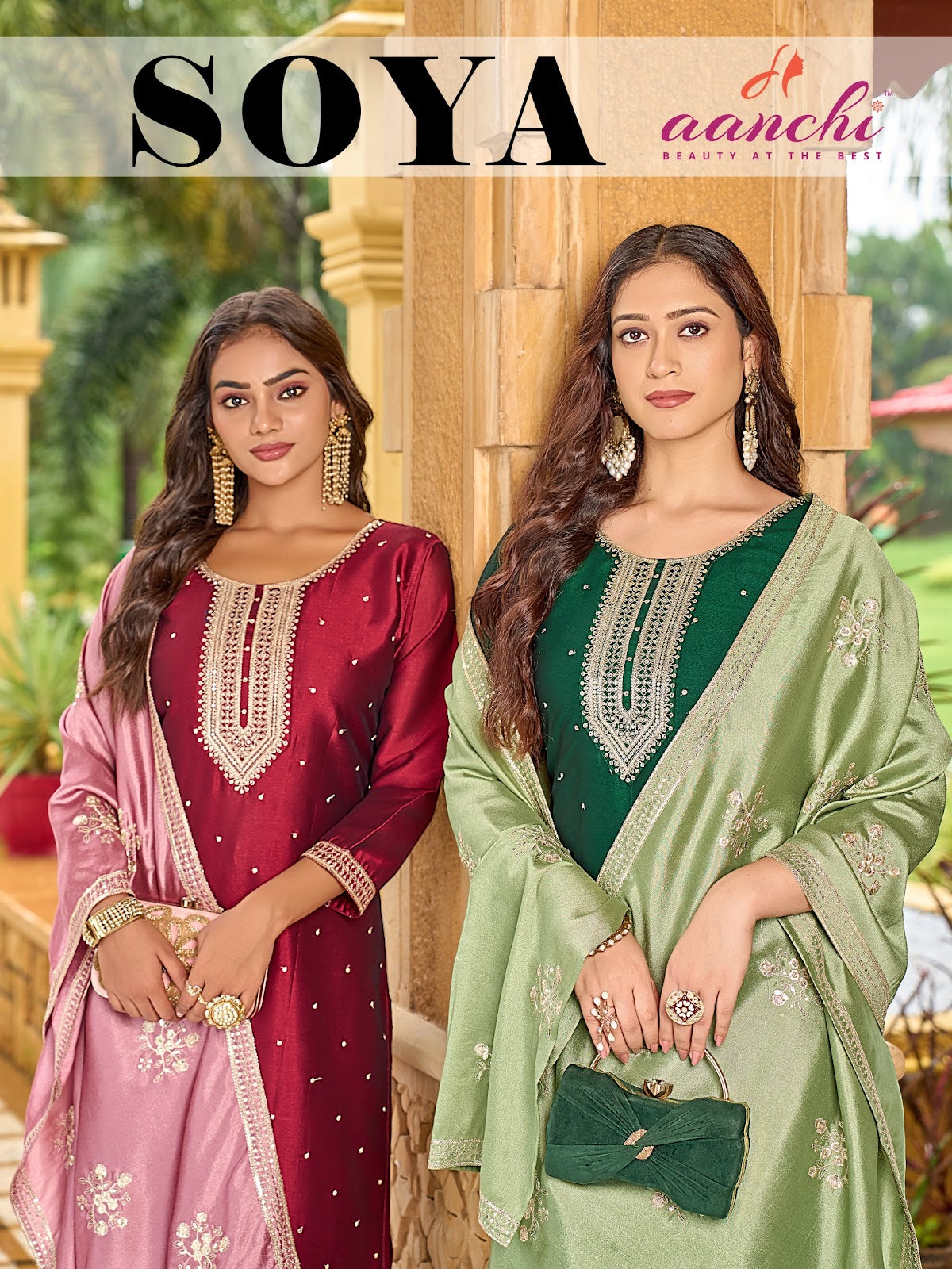 Soya Aanchi Crystal Silk Readymade Pant Style Suits Manufacturer India