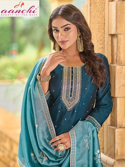 Soya Aanchi Crystal Silk Readymade Pant Style Suits Manufacturer India