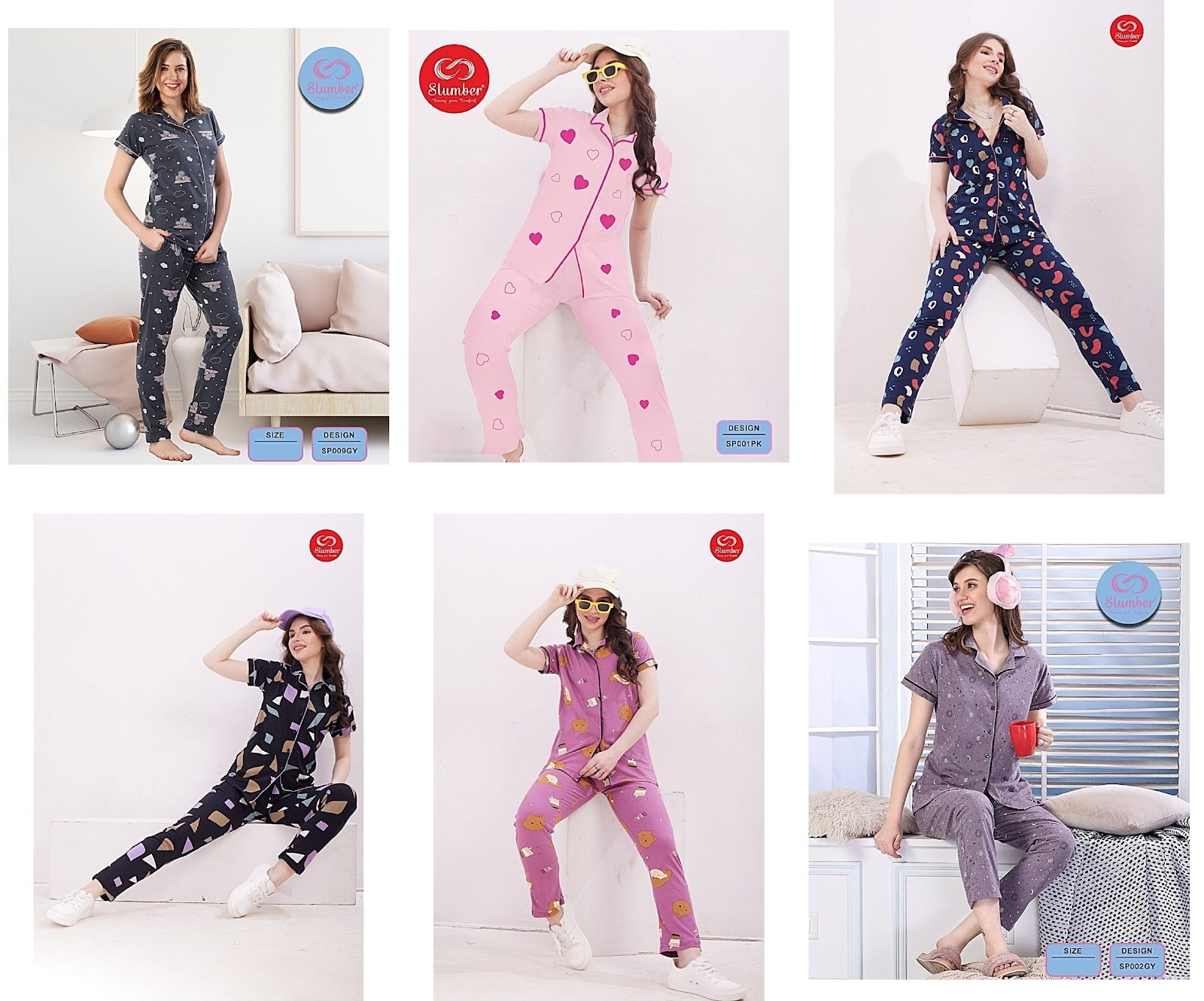 Sp001 Slumber Sinker Collar Night Suits Wholesale Price – Kavya Style Plus