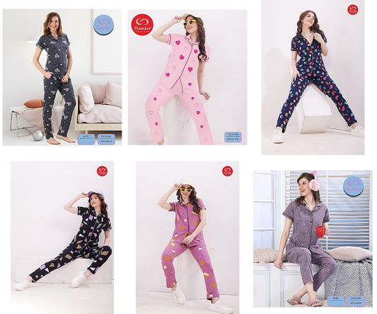 Sp001 Slumber Sinker Collar Night Suits Wholesale Price