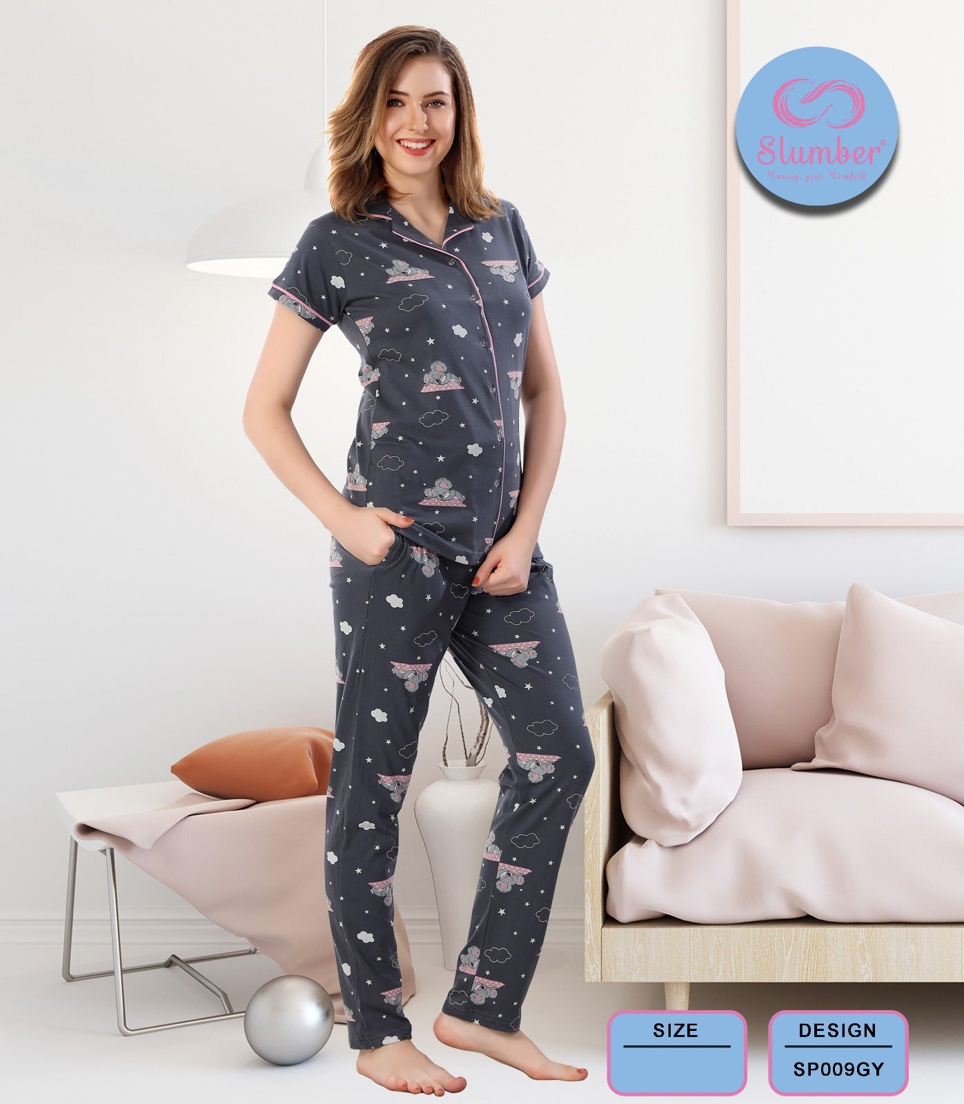 Sp001 Slumber Sinker Collar Night Suits Wholesale Price